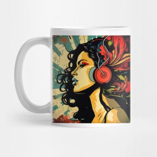 Excessivism Beautiful Latina Listening to Music Latina Woman Mug